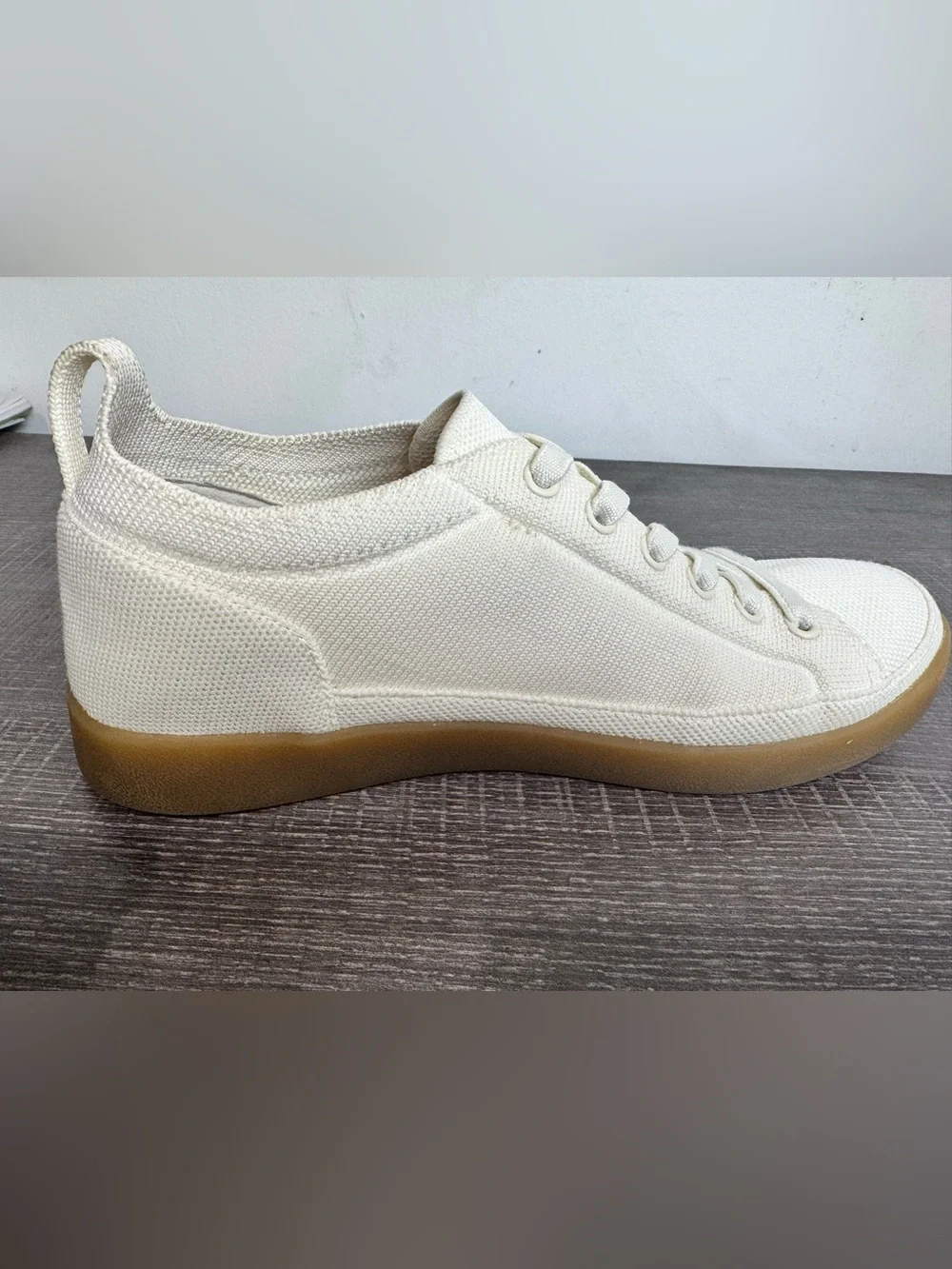 Vionic Cream Canvas Lace-Up Flats with Gum Soles